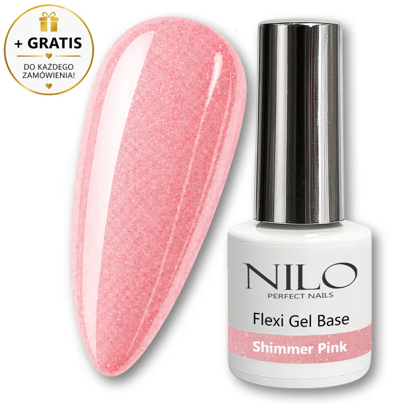 Baza hybrydowa Flexi Base Shimmer Pink 10ml NILO Perfect Nails